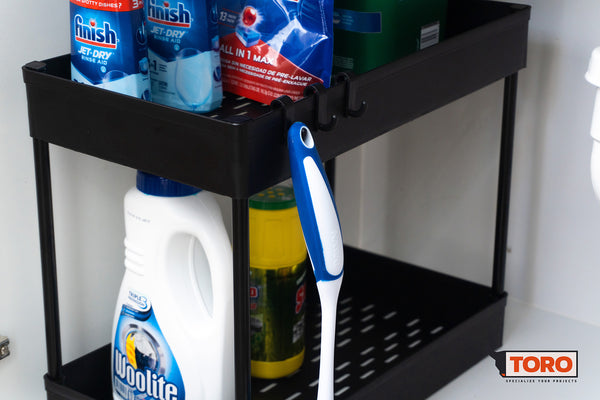 Undersink under cabinet storage bathroom organizer